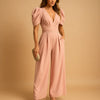 Flattering Puff Sleeve Fit Jumpsuit