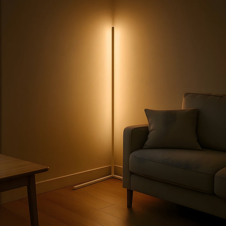 LED Corner Floor Lamp with Remote Control: Dimmable, Modern Design, Indirect Light