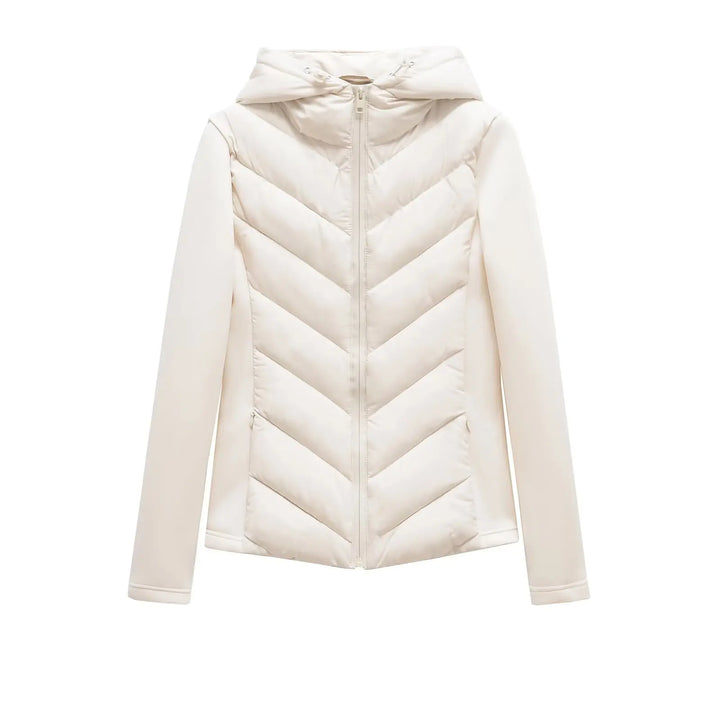 Women's Lightweight Padded Winter Jacket with Hood and Concealed Pockets