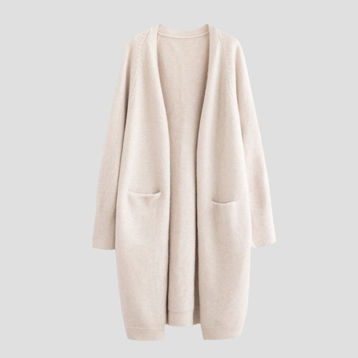 Cashmere Long Open Front Cardigan for Women