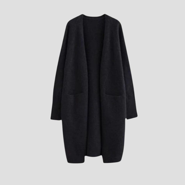 Cashmere Long Open Front Cardigan for Women