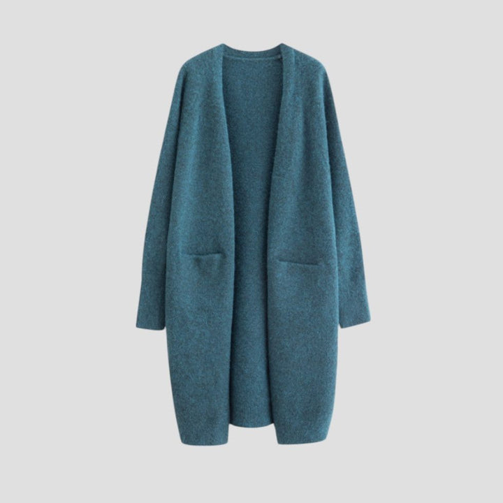 Cashmere Long Open Front Cardigan for Women
