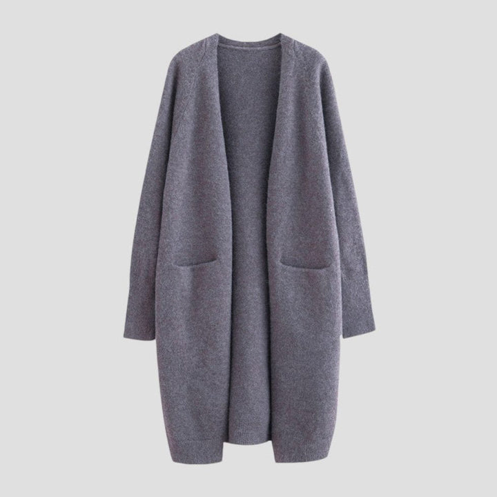 Cashmere Long Open Front Cardigan for Women