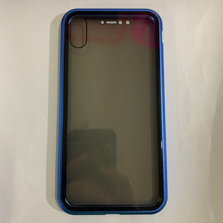 Magnetic Phone Case with Privacy Glass and Card Holder Tempered Protector Wallet