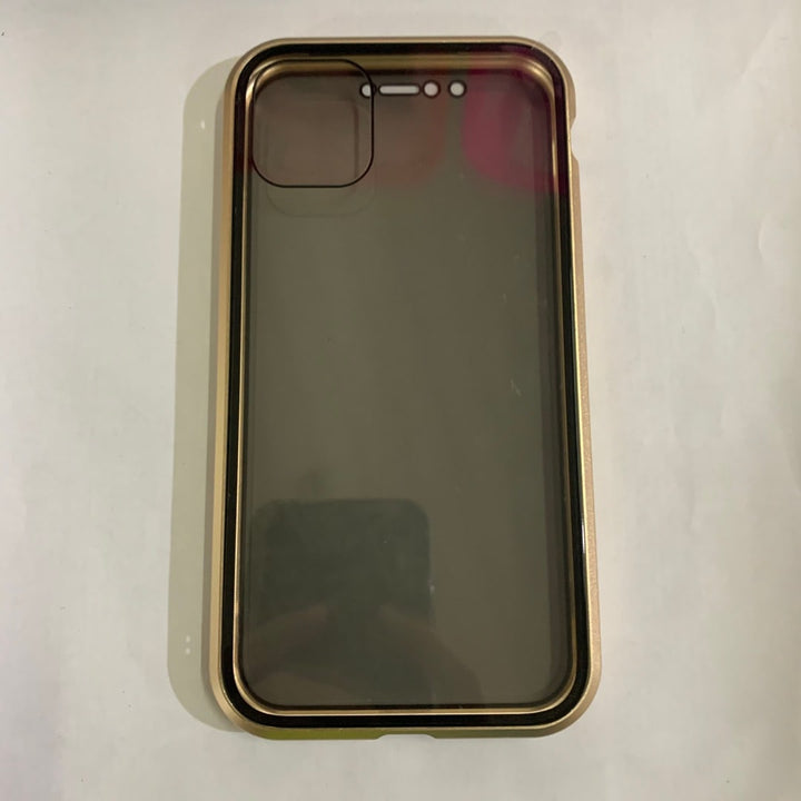 Magnetic Phone Case with Privacy Glass and Card Holder Tempered Protector Wallet