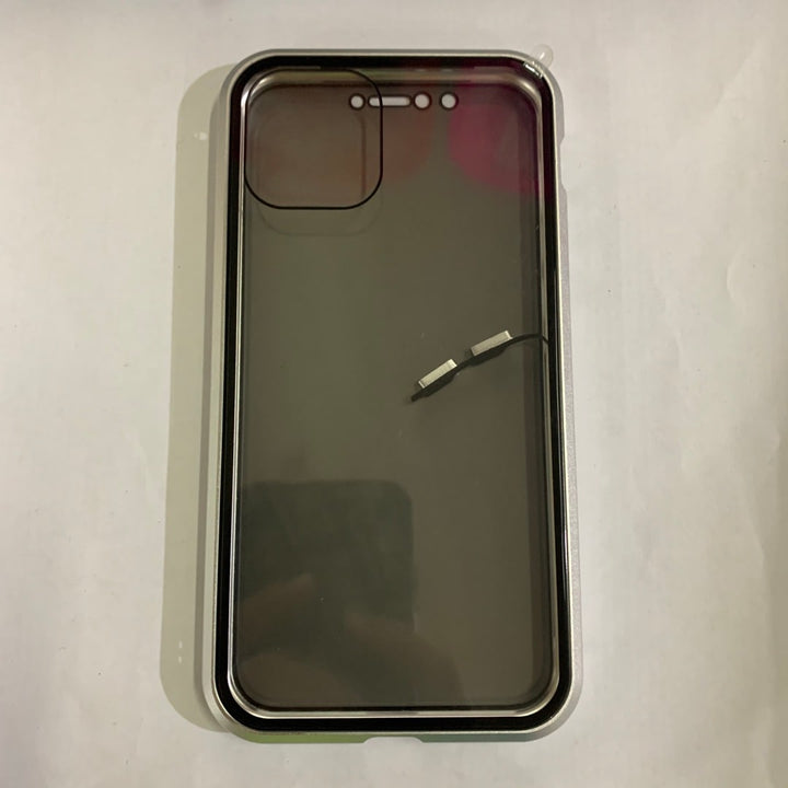 Magnetic Phone Case with Privacy Glass and Card Holder Tempered Protector Wallet