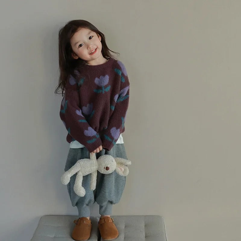 Evdokia – Sweater with Flowers for Kids