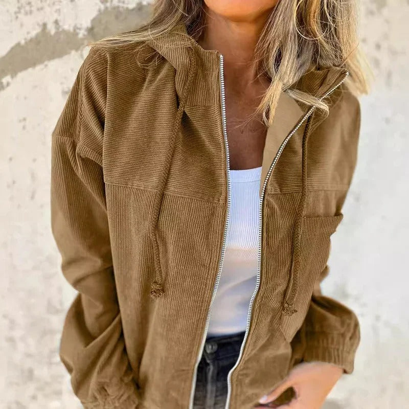 Casual Women's Hooded Jacket with Zipper Everyday Ease Meets Effortless Style