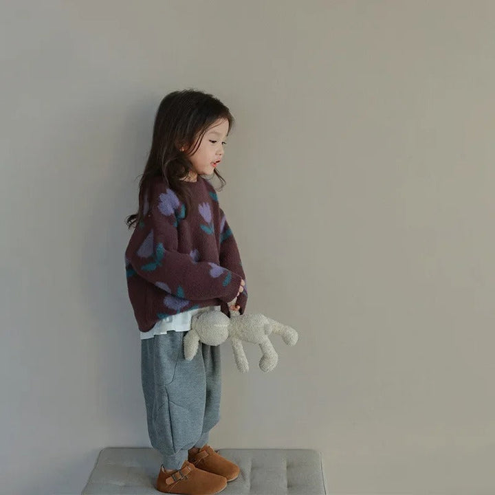 Evdokia – Sweater with Flowers for Kids