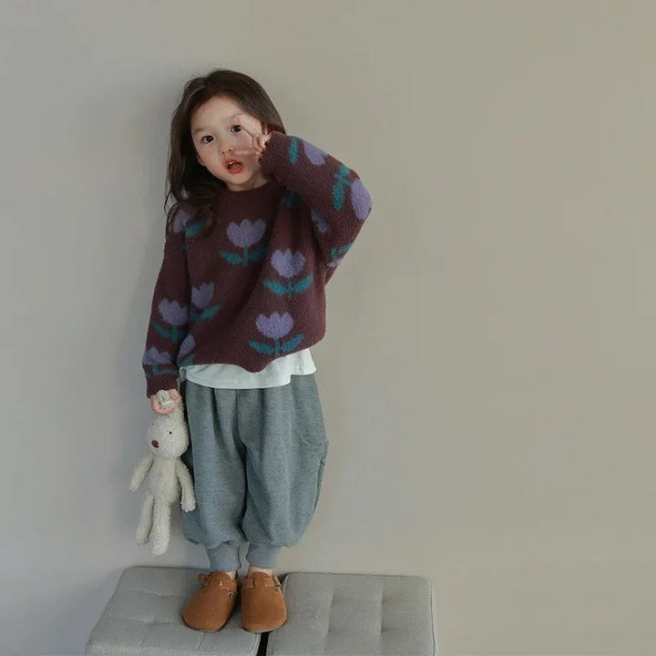 Evdokia – Sweater with Flowers for Kids