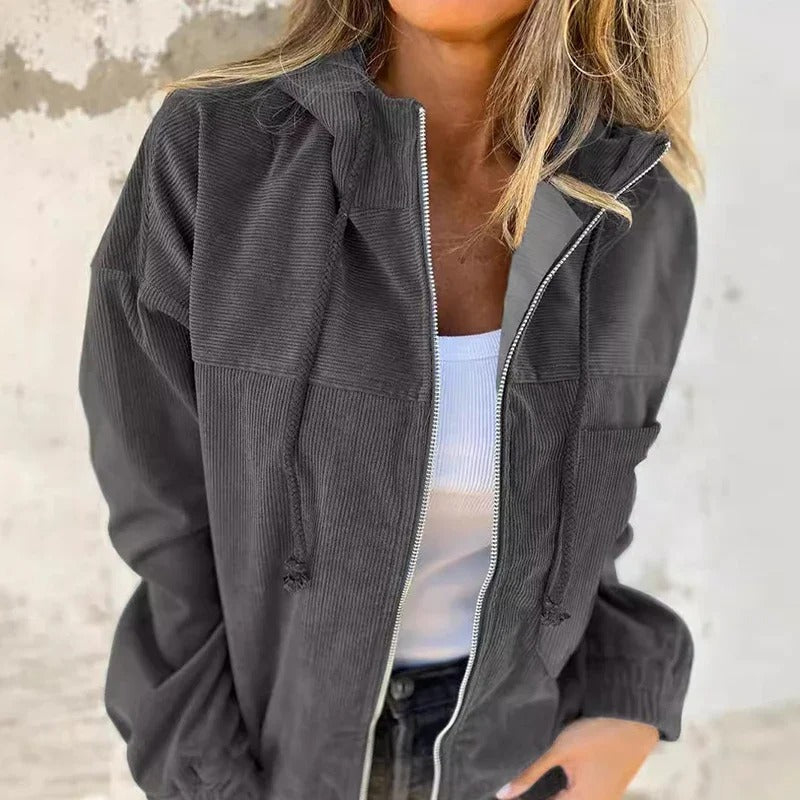 Casual Women's Hooded Jacket with Zipper Everyday Ease Meets Effortless Style