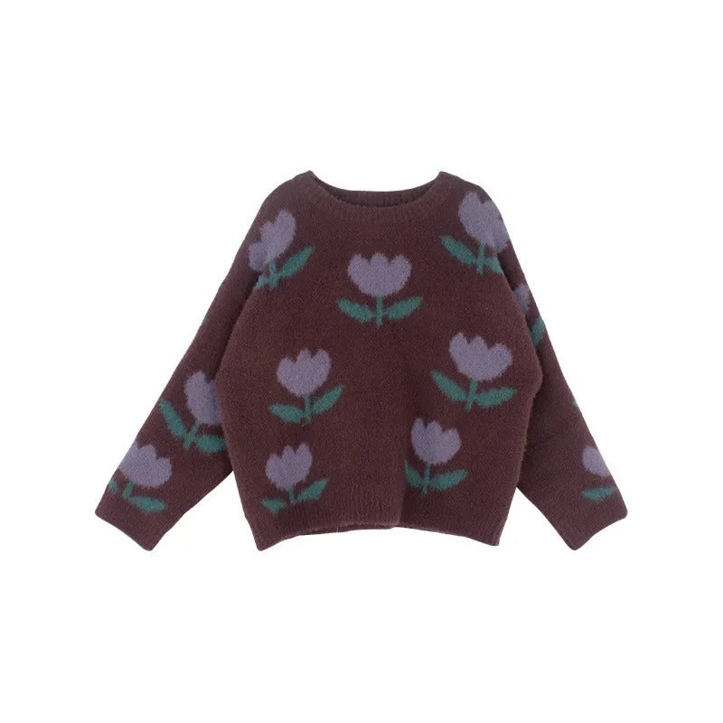 Evdokia – Sweater with Flowers for Kids