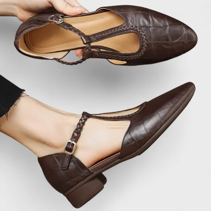 Leather Mary Jane Shoes for Women
