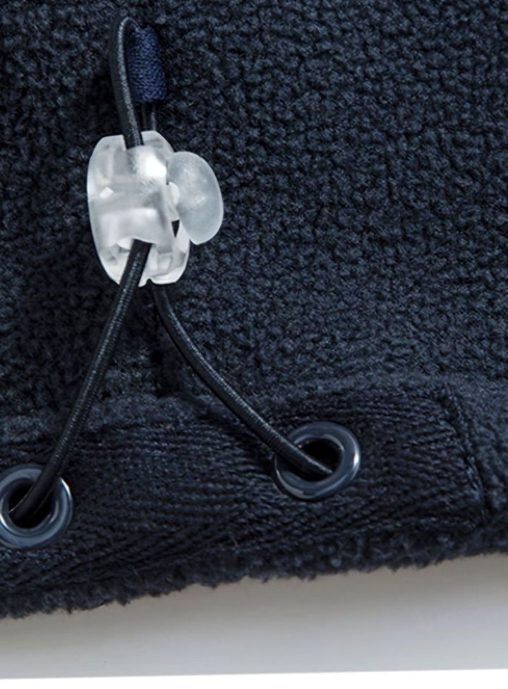 Men's Fleece Cardigan with Stand-Up Collar and Full Zip