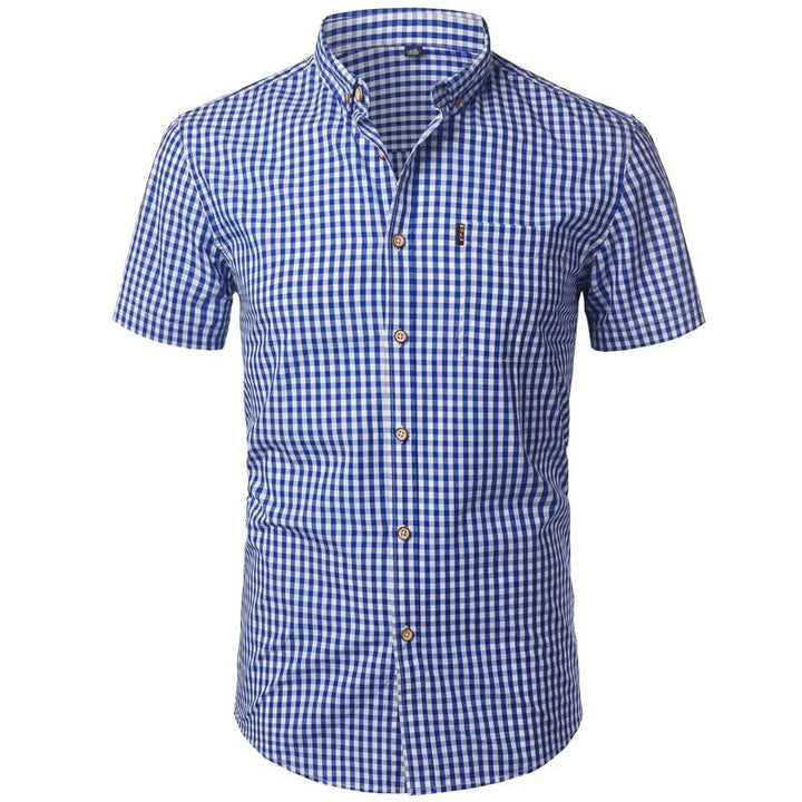 Men's Short-Sleeve Plaid Shirt