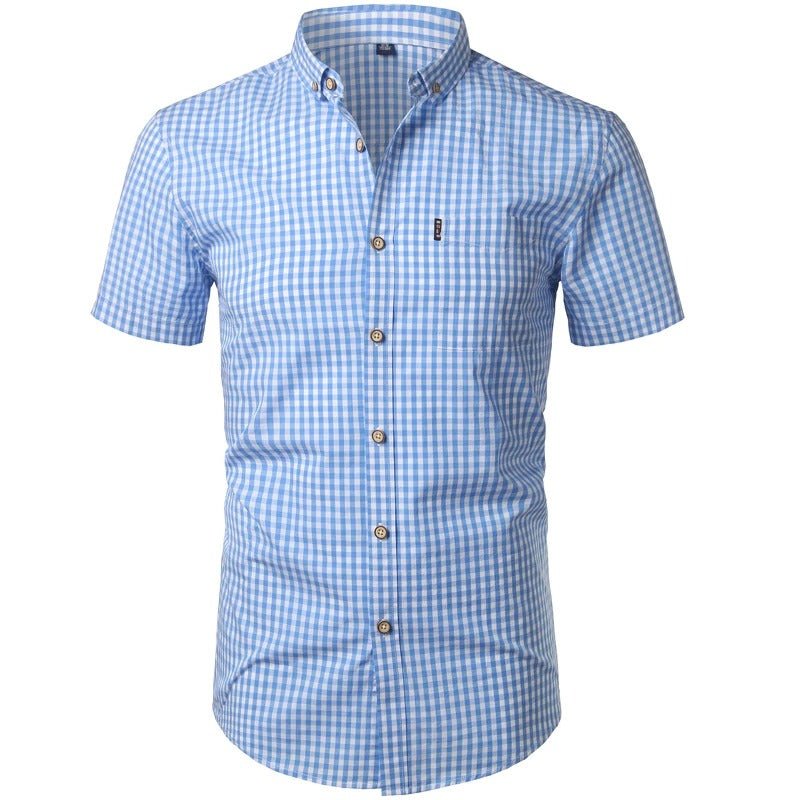 Men's Short-Sleeve Plaid Shirt