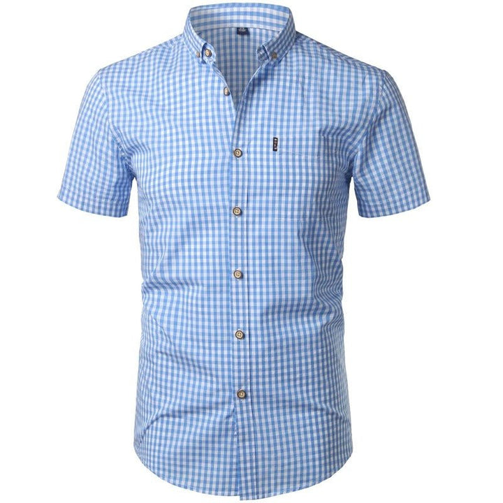 Men's Short-Sleeve Plaid Shirt