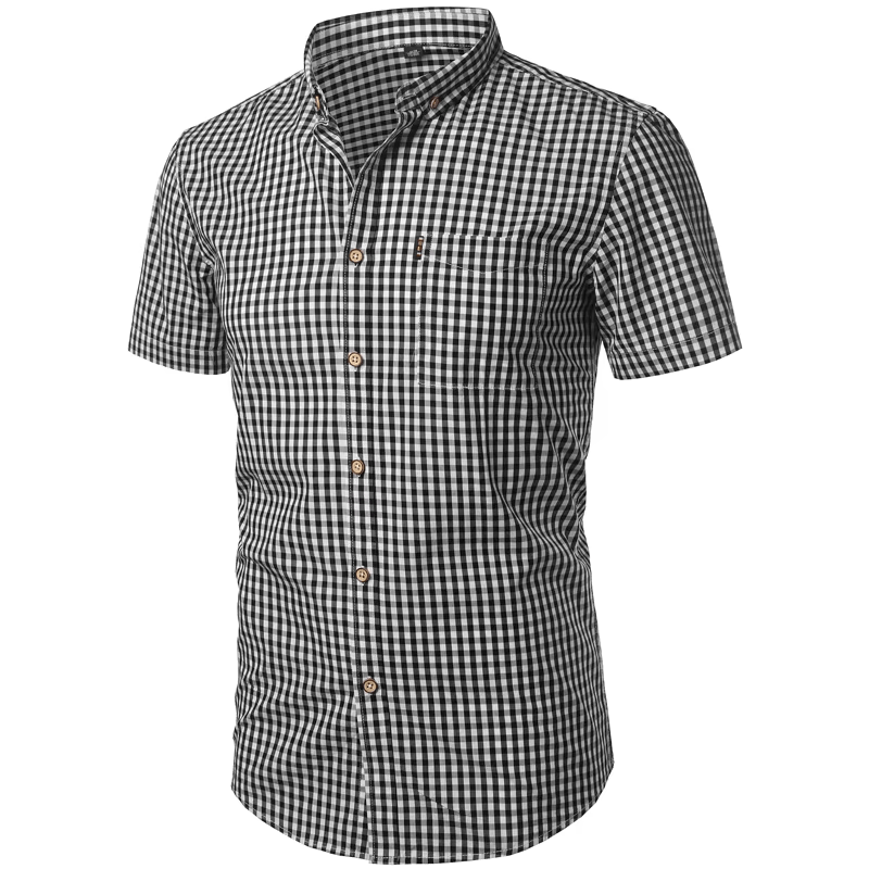 Men's Short-Sleeve Plaid Shirt