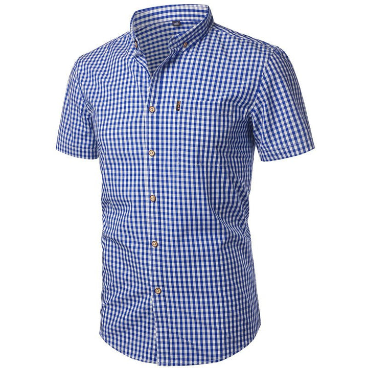Men's Short-Sleeve Plaid Shirt