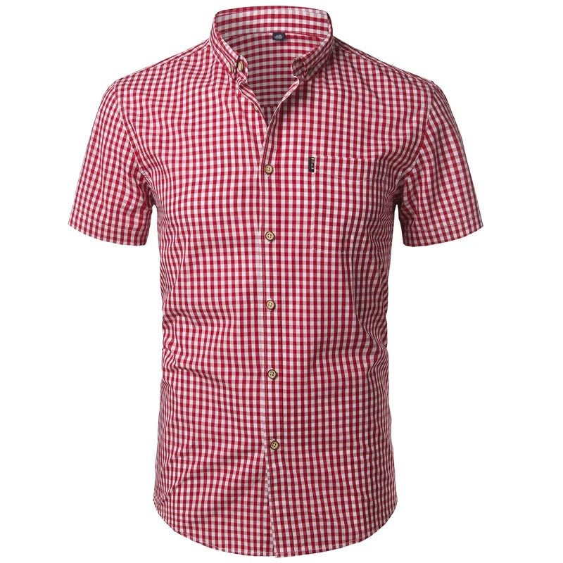 Men's Short-Sleeve Plaid Shirt