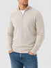 Men's Merino Wool Sweater with V-Neck and Zip Detail