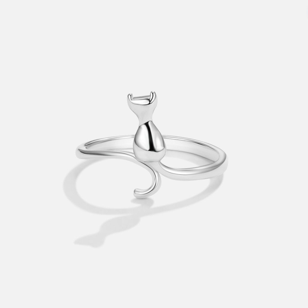 Silver ring with a refined moon