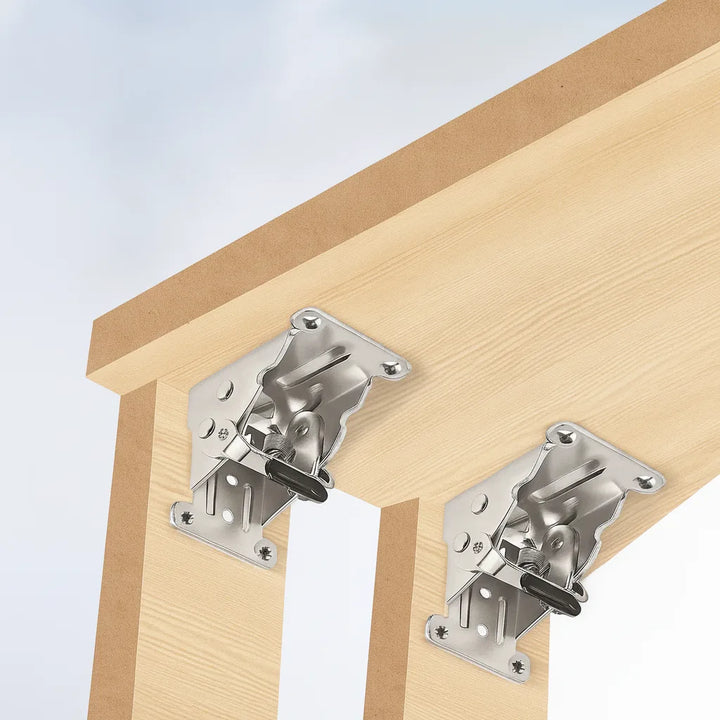 Folding Table Leg Brackets 90° with Auto-Lock – Set of 2, Up to 225 kg Load Capacity