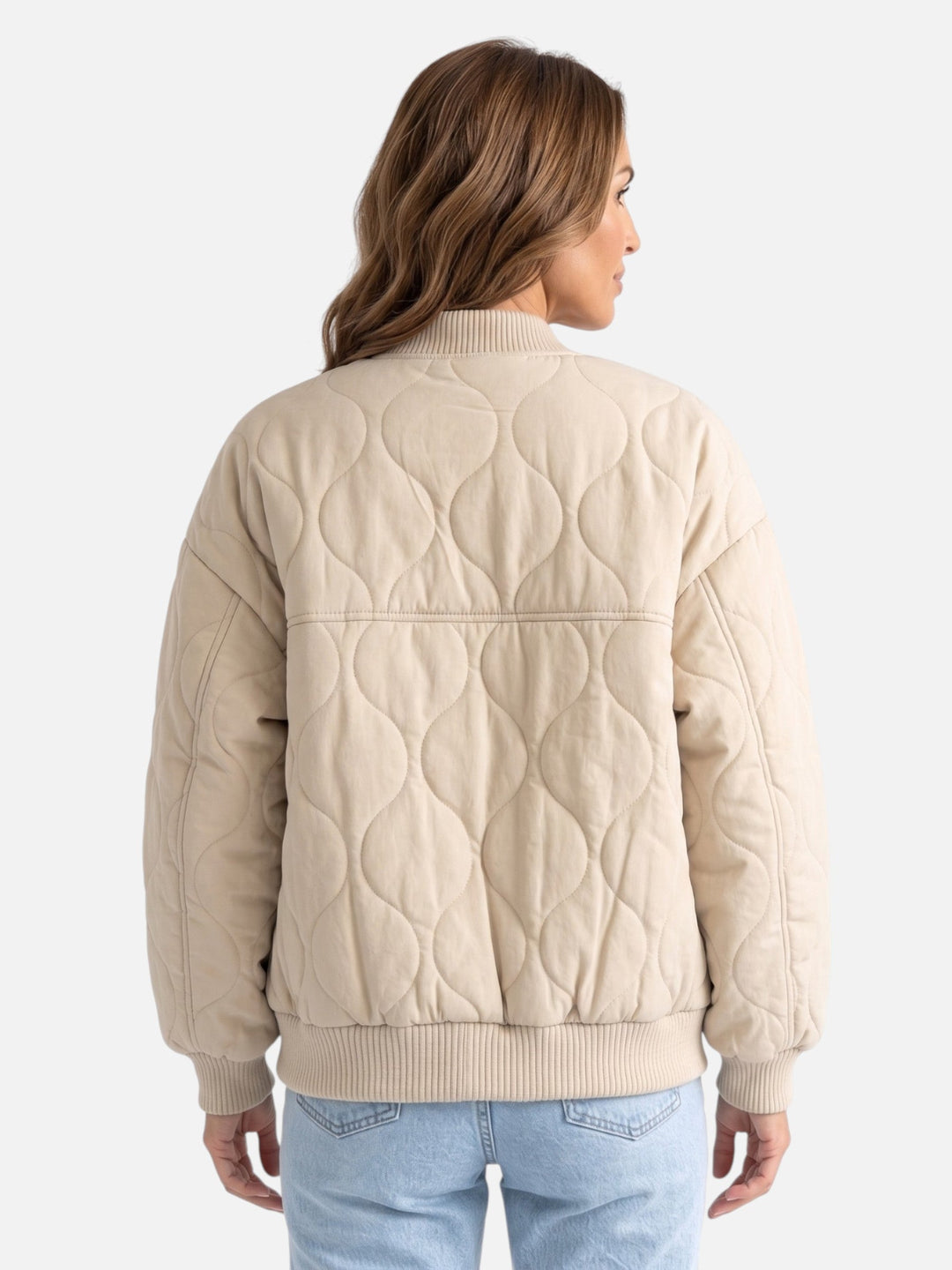 Women's Quilted Zip-Up Bomber Jacket