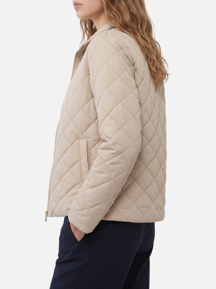 Women's Diamond Quilted Zip-Up Jacket