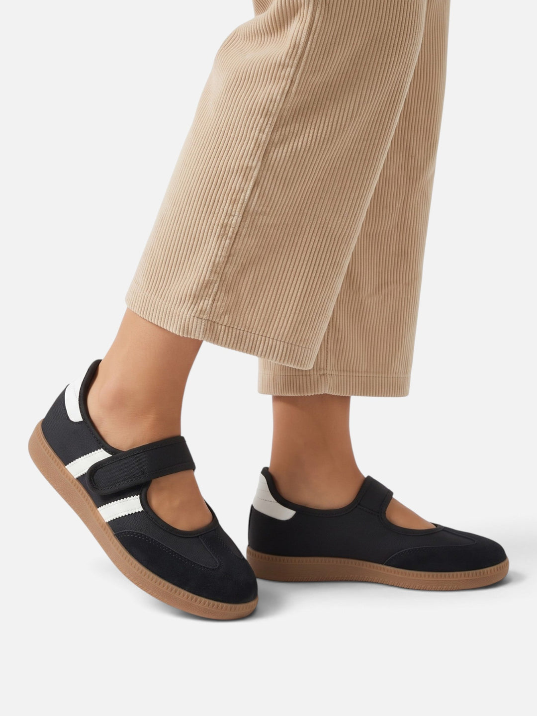 Women's Mary Jane Sneakers with Contrast Stripes