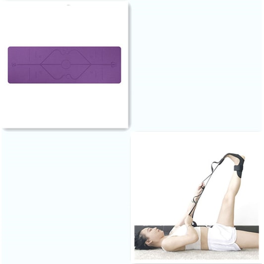 Non Slip Tpe Yoga Mat with Thick Cushioning and Body Alignment Lines for Exercise Foam