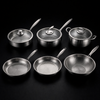 Hand-Hammered Titanium Cookware Set with 3 Lids (10, 11 and 12 inch)