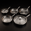 Hand-Hammered Titanium Frying Pan Set with 2 Lids, 5 Sizes (8–12 inch)
