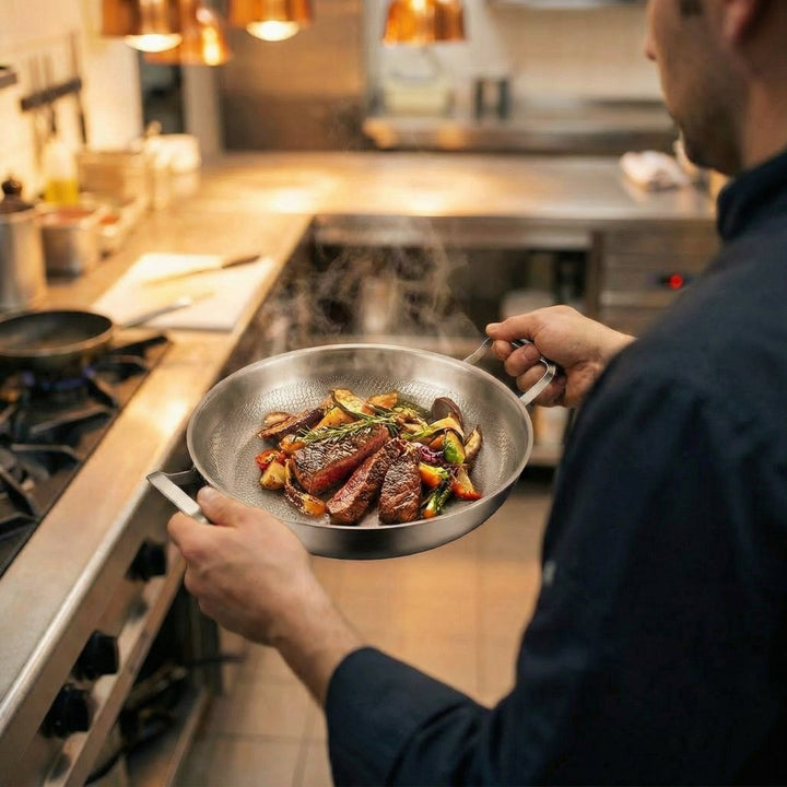 Hammered Titanium Pan with Two Handles