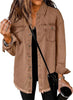 Denim Oversized Jacket with Button-Down Front for Women