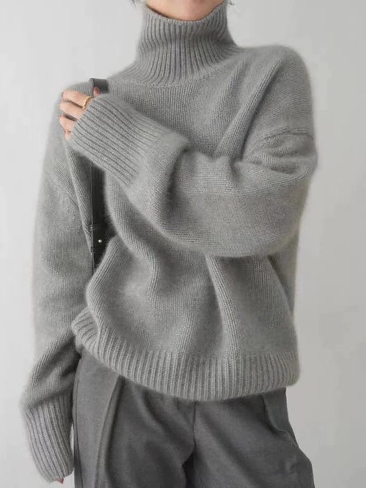 Cashmere Oversized Sweater with Turtleneck for Women