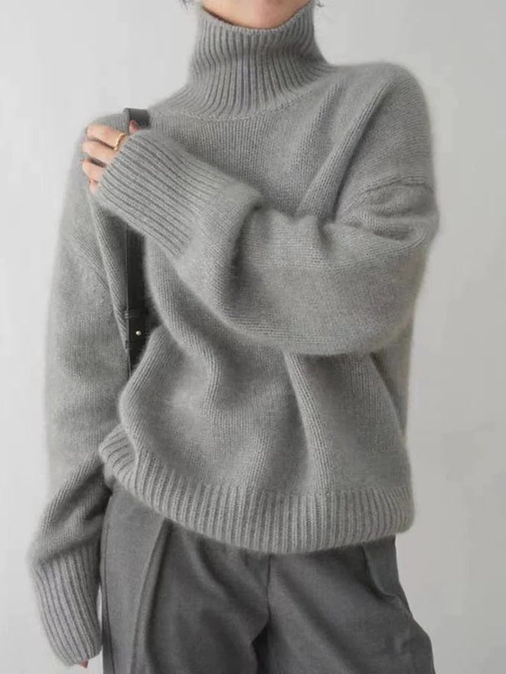 Cashmere Oversized Sweater with Turtleneck for Women