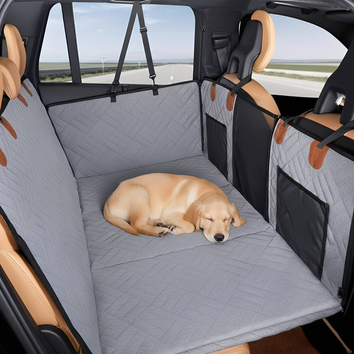 Waterproof Dog Car Seat Extender with Rigid Base and Memory Foam Bed