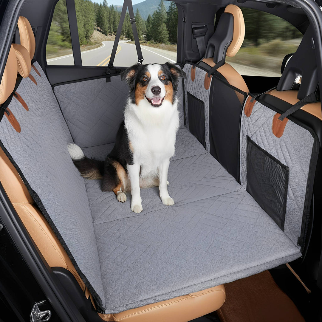 Waterproof Dog Car Seat Extender with Rigid Base and Memory Foam Bed
