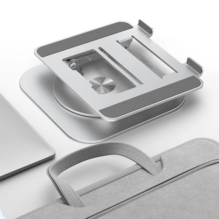 Portable Adjustable Ergonomic Laptop Stand with 360 Rotating Base and Aluminum Foldable Design