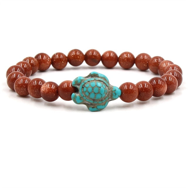 Unique Natural Stone Beaded Turtle Bracelets