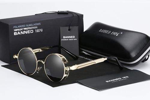 Retro Round Polarized Steampunk Sunglasses – Argo