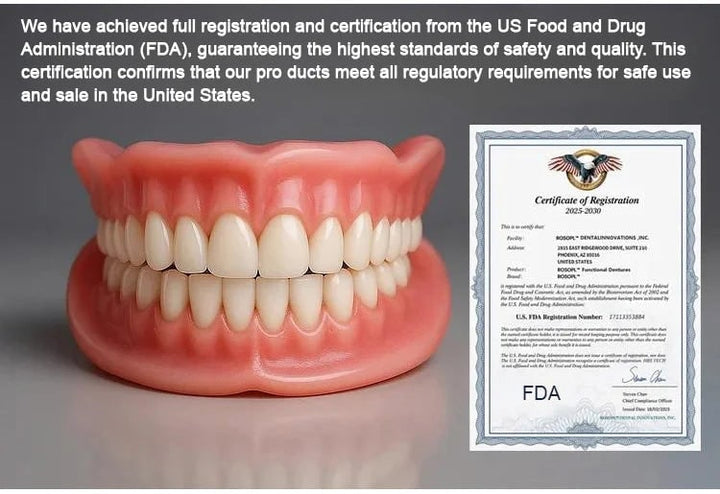 Removable Full-Arch Denture Set with Flexible Cushion Grip for Everyday Use
