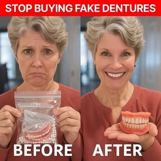 Removable Full-Arch Denture Set with Flexible Cushion Grip for Everyday Use
