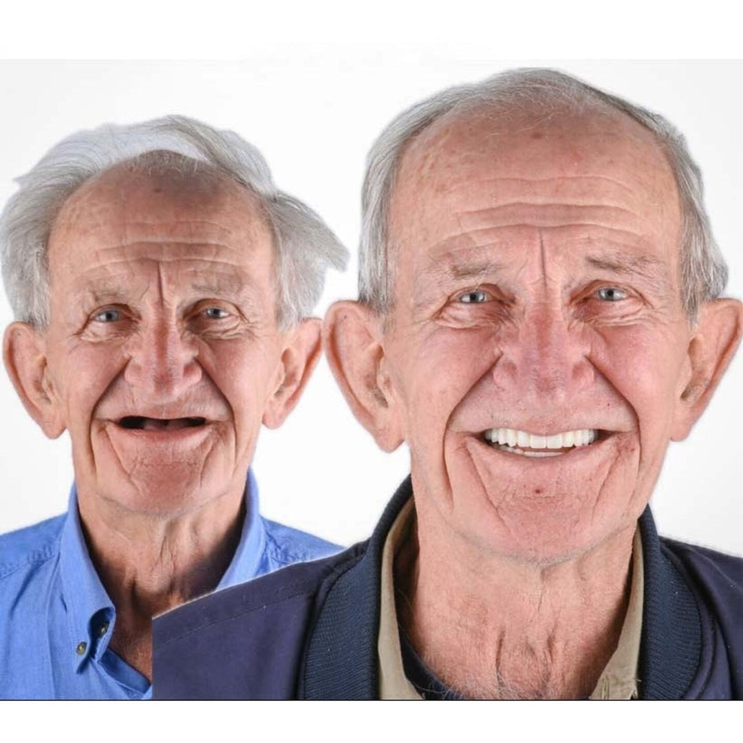 Removable Full-Arch Denture Set with Flexible Cushion Grip for Everyday Use