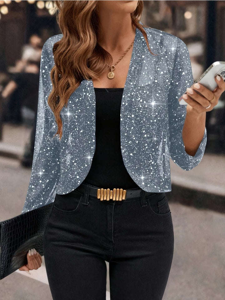 Sequin Open Front Cardigan for Women