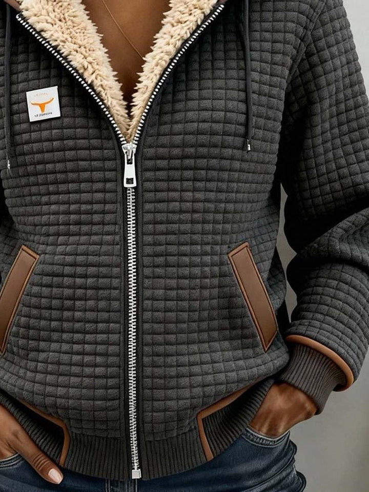 Sherpa-Lined Quilted Hooded Jacket for Women