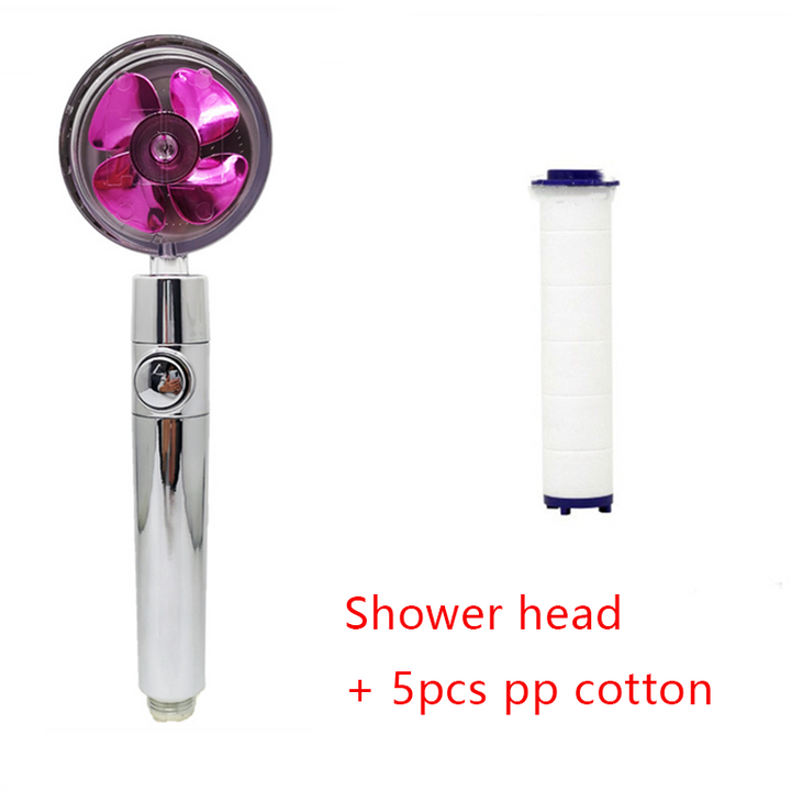 Shower Head with Hard Water Filter High Pressure Propeller Fan and Pause Button Kdf 55