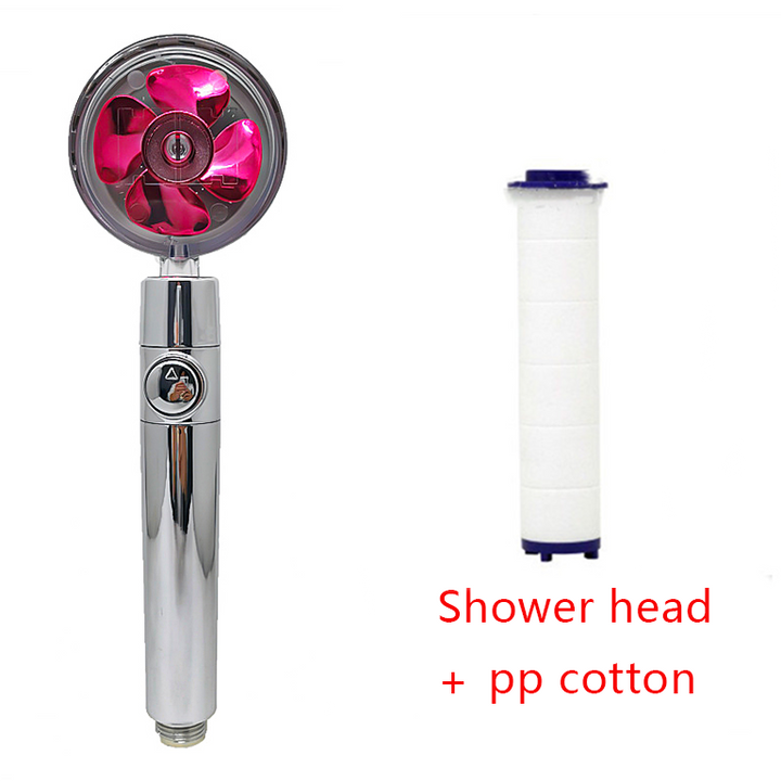Shower Head with Hard Water Filter High Pressure Propeller Fan and Pause Button Kdf 55