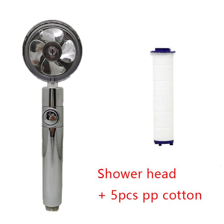 Shower Head with Hard Water Filter High Pressure Propeller Fan and Pause Button Kdf 55